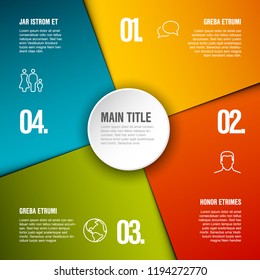 Abstract Schema Template With Four Sections / Steps