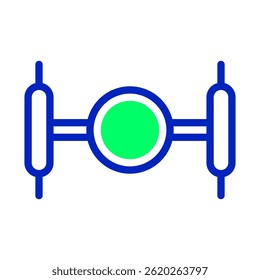 Abstract schematic illustration depicting symmetrical and balanced components