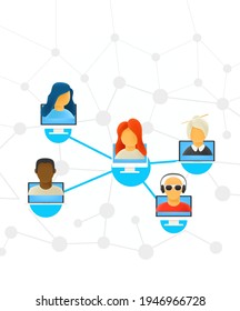 Abstraktes Schema des modernen Computernetzes.
