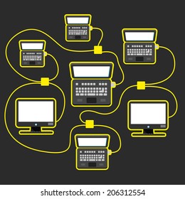 Abstract scheme of modern computer network