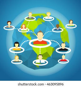 Abstract Scheme of social network. Vector illustration