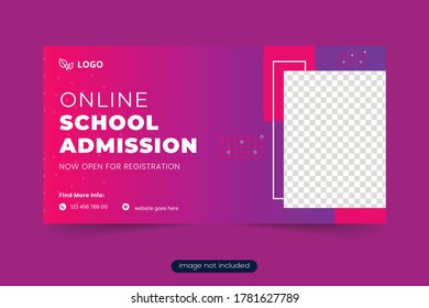 Abstract school admission social media post template