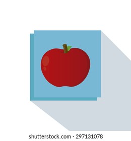 Abstract school object on a blue square on a white background