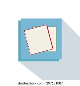 Abstract school object on a blue square on a white background