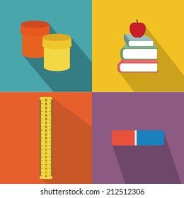 abstract school objects on a special background
