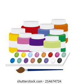 abstract school objects on a white background