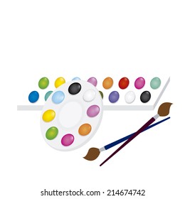 abstract school objects on a white background