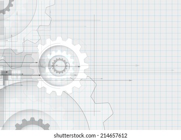 abstract school style gear vector new technology background communication and information business industry