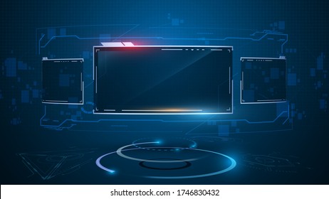 Abstract Sci Fi Frame Template Digital Tech Virtual Ui Hologram Design Concept Background Eps 10 Vector