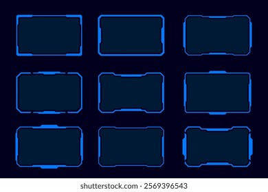 Abstract sci fi frame template layout. Futuristic frame element. HUD interface holograme design element.