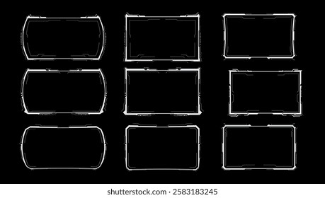 abstract sci fi frame template layout design concept background. vector illustration	
