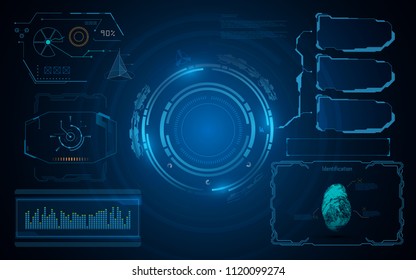 abstract sci fi UI interface hud futuristic cyber concept template background eps 10 vector
