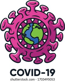 Abstract Science 3d Corona Virus design 2020