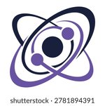 Abstract science atom nucleus space orbit logo
