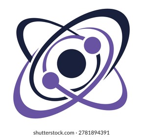 Abstract science atom nucleus space orbit logo