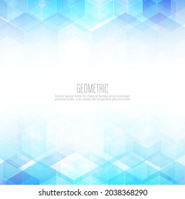 Abstract science background Blue hexagon geometric design.
