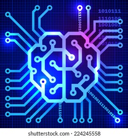 Abstract science background with brain. Eps10. Transparency used. RGB. Organized by layers. Global colors. Gradients used.