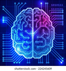 Abstract science background with brain. Eps10. Transparency used. RGB. Organized by layers. Global colors. Gradients used.