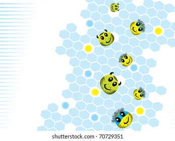 abstract science background with collection of bacteria, illustration