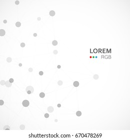 Abstract science background with connecting dots and lines.