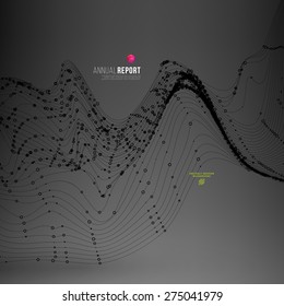 Abstract Science Background with Dots Array and Lines. Connection Structure. Geometric Modern Technology Concept. Digital Data Visualization. Social Network Graphic Concept