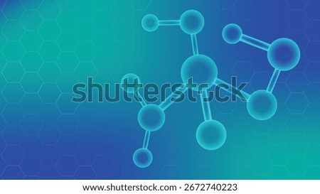 Abstract science background featuring glowing blue molecules with hexagonal pattern perfect for research technology medical innovation chemistry biology education and digital projects