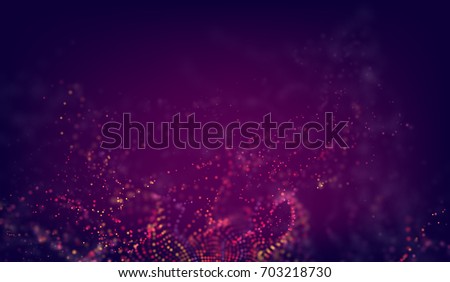 Abstract science background. Futuristic technology 3d vector backdrop with particles wave