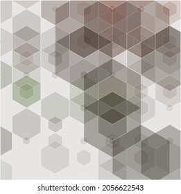 Resumen de antecedentes científicos. Diseño geométrico hexagonal gris.
