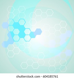 Abstract science background with molecule chains.