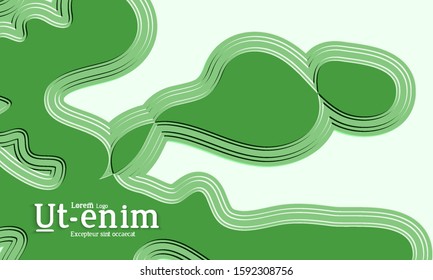 Abstract science background. Nature inspired organic wavy shape. Biological texture of growing biomass, unicellular Organisms, Amoeba. Embossed edge of microorganism or mold under microscope.