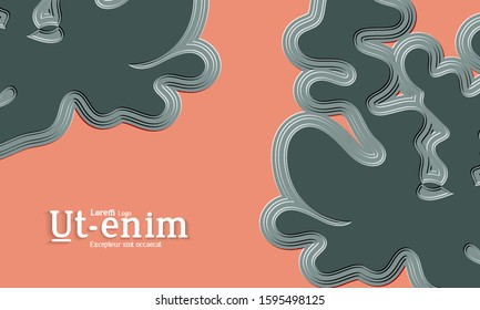Abstract science background. Nature inspired organic wavy shape. Biological texture of growing biomass, unicellular Organisms, Amoeba. Embossed edge of microorganism or mold under microscope.