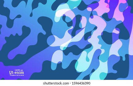 Abstract science background. Nature inspired organic wavy shape. Biological texture of growing biomass, unicellular Organisms, Amoeba. Microorganism or mold under microscope.