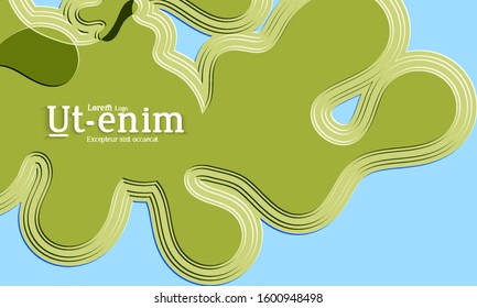 Abstract science background. Nature inspired organic wavy shape. Biological texture of growing biomass, unicellular Organisms, Amoeba. Embossed edge of microorganism or mold under microscope.