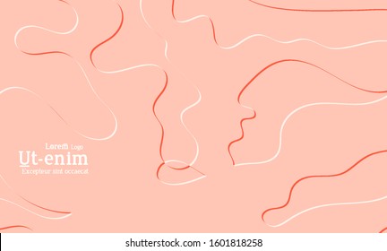 Abstract science background. Nature inspired organic wavy shape. Biological texture of growing biomass, unicellular Organisms, Amoeba. Embossed edge of microorganism or mold under microscope.