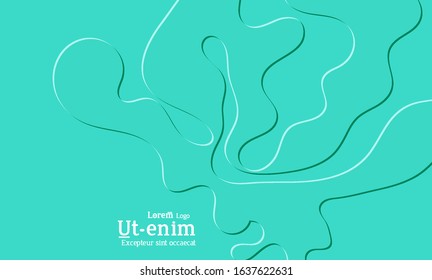Abstract science background. Nature inspired organic wavy shape. Biological texture of growing biomass, unicellular Organisms, Amoeba. Embossed edge of microorganism or mold under microscope.