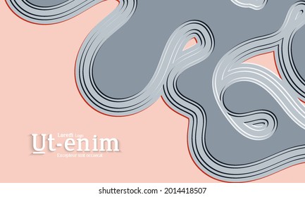 Abstract science background. Nature inspired organic wavy shape. Biological texture of growing biomass, unicellular Organisms, Amoeba. Embossed edge of microorganism or mold under microscope.