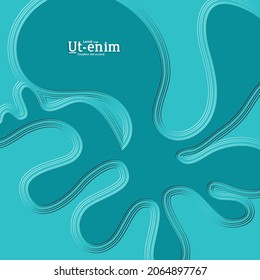 Abstract science background. Nature inspired organic wavy shape. Biological texture of growing biomass, unicellular Organisms, Amoeba. Embossed edge of microorganism or mold under microscope.