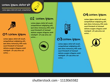 Abstract Science background template with 4 options, Steps or Process.flat vector Design