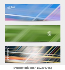 Abstract science banner with glowing rays light effect. Template design for internet speed communication data computing technology. Futuristic texture of trails blurred energy motion.