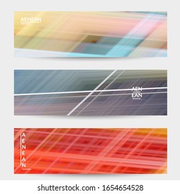 Abstrakter Wissenschaftsbanner mit leuchtenden Strahlen Lichteffekt. Vorlagentechnik für die Internetgeschwindigkeits-Kommunikationstechnologie. Futuristische Struktur der Trails unscharf Energie Bewegung.