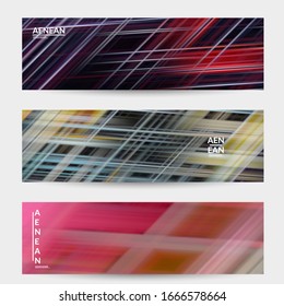 Abstract science banner with glowing rays light effect. Template design for internet speed communication data computing technology. Futuristic texture of trails blurred energy motion.