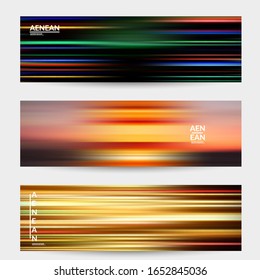 Abstract science banner with speed light moving fast bright blurred lines. Template design for internet communication data computing marketing technology. Futuristic art with fluid bright gradients.