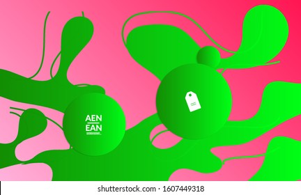 Abstract science biology background. Nature inspired organic wavy vanishing shape on bright gradient. Illustration of growing biomass, Amoeba. Concept of biochemical research on molecular level. 