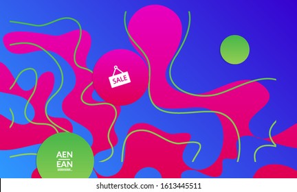 Abstract science biology background. Nature inspired organic wavy vanishing shape on bright gradient. Illustration of growing biomass, Amoeba. Concept of biochemical research on molecular level. 