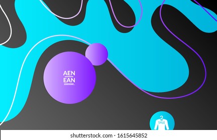Abstract science biology background. Nature inspired organic wavy vanishing shape on bright gradient. Illustration of growing biomass, Amoeba. Concept of biochemical research on molecular level. 