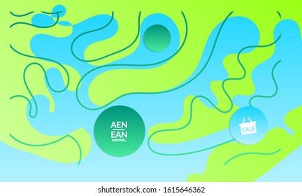 Abstract science biology background. Nature inspired organic wavy vanishing shape on bright gradient. Illustration of growing biomass, Amoeba. Concept of biochemical research on molecular level. 