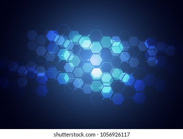 Abstract science concept background polygonal geometric design or banner with a DNA molecules. Vector illustration