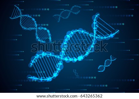 abstract science concept DNA hi tech on binary background