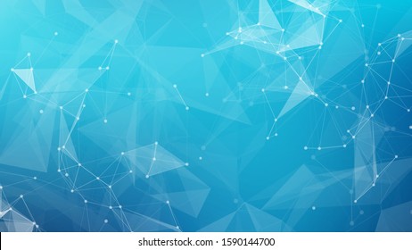 Abstract science connect data network and blue medical background. Vector cripto blockchain design for web