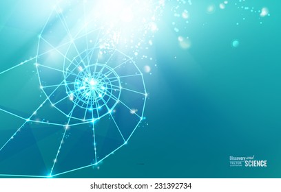 Abstract science design with polygons and triangles. Vector illustration.